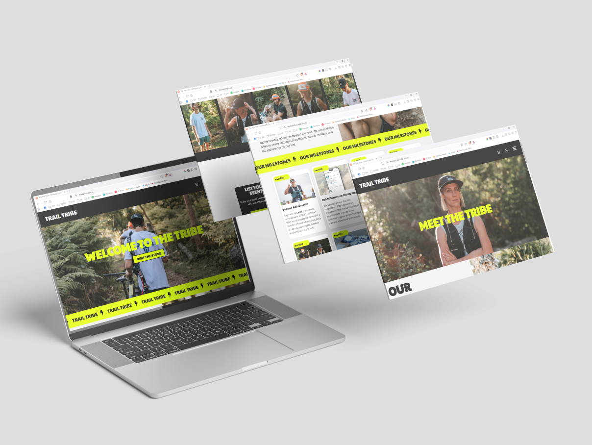 Trail Tribe laptop mockup